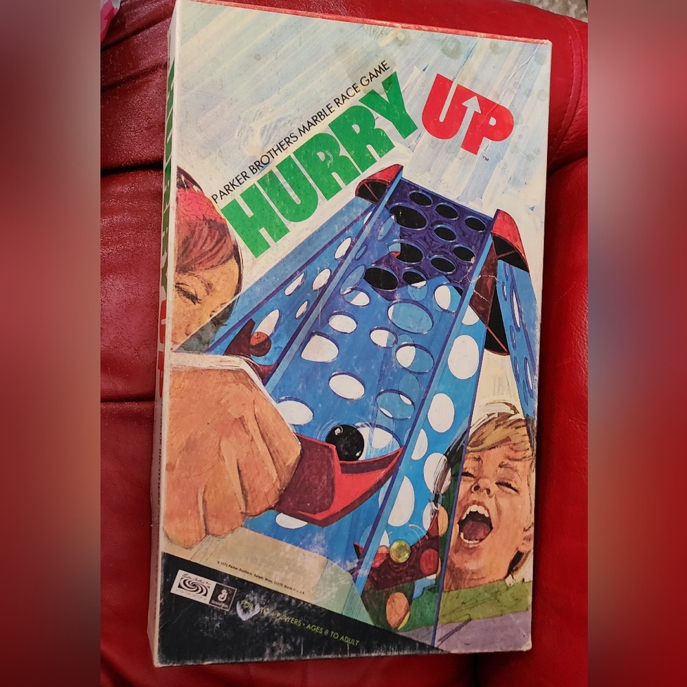 Vintage 1971 Parker Brothers HURRY UP Marble Race Game BENIFITS CHARITY